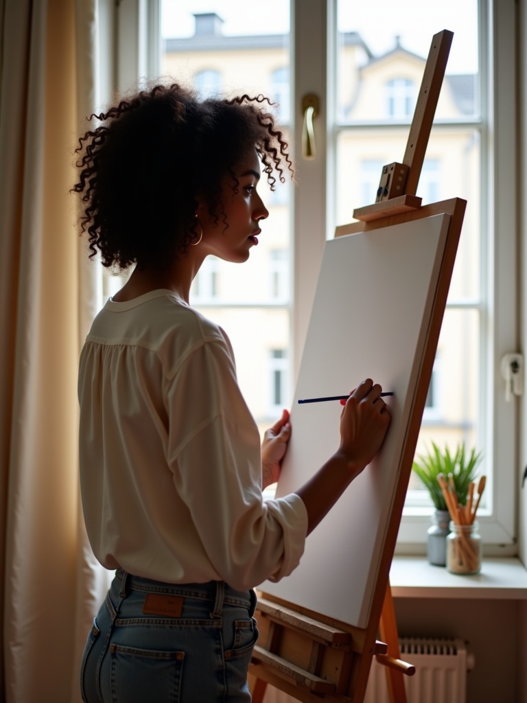 Sofia Moreno im Atelier, Berlin-Kreuzberg